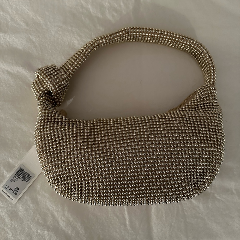 reformation gold sequin purse